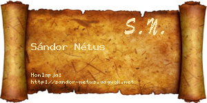 Sándor Nétus névjegykártya